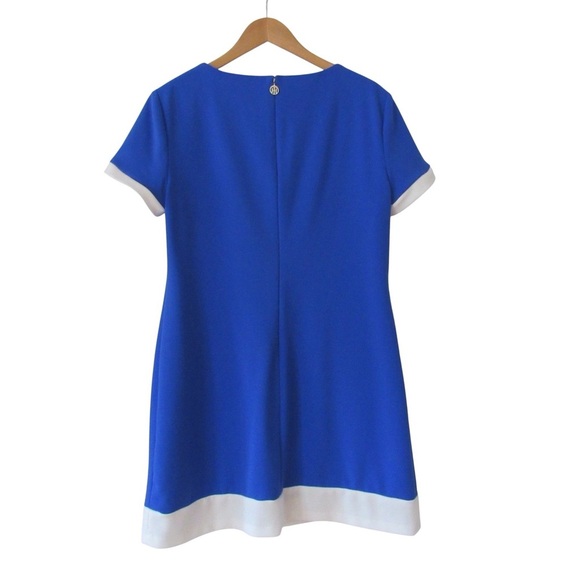 Tommy Hilfiger Blue Short Sleeve Dress 14 White Trim Preppy Classical Nautical - Picture 2 of 9